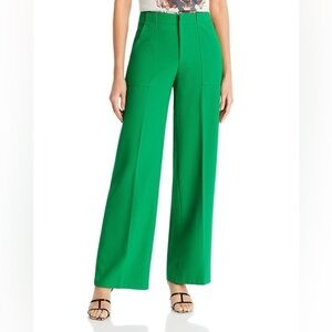 Aqua Vibrant Green Wide-Leg Pants, NWT, Size XS
